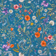 tissu-coton-fleuri-Jardin-des-Secrets-bleu-orageux-thevenon