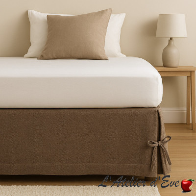 Flax canvas base cover in mink - Bed 160 cm