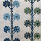 Toile-coton-lin-brodée-Coup-de-Chance-blue-green-ameublement-thevenon