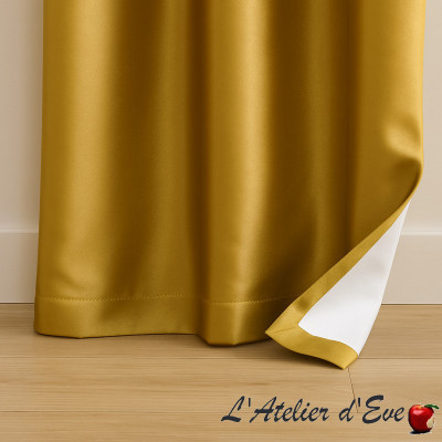 Oscuratex - 100% blackout flame retardant satin curtain Manufactured in France