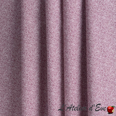 Percale-de-coton-fleuri-rideau-Léontine-bois-de-rose-tissu-ameublement-Lelièvre-Quenin