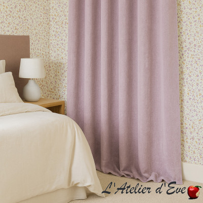 "Hera" blush Rideau à oeillets Made in France - Jacquard Casal