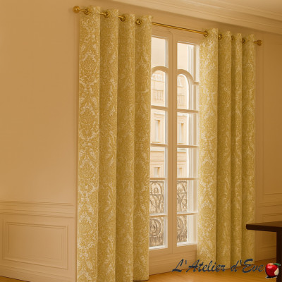 "Palatine" ivoire Tissu jacquard motif baroque Boudoir Casal