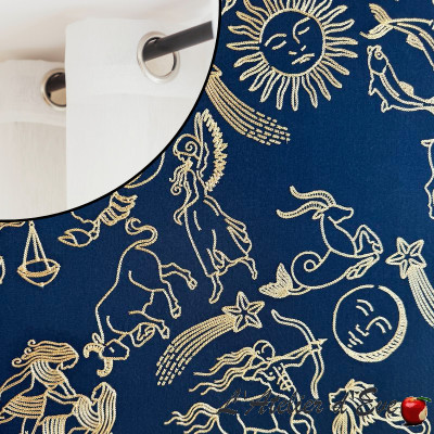 Thevenon "Astral" embroidered satin curtain