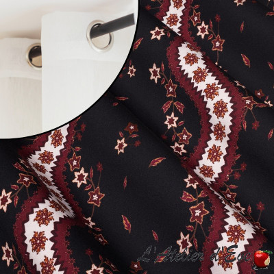 Rideau percale de coton "Swirls" Thevenon