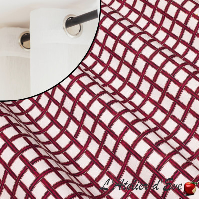 Thevenon "Lattice" cotton percale curtain