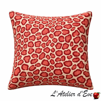 Green "Coup de griffe" embroidered fabric cushion cover