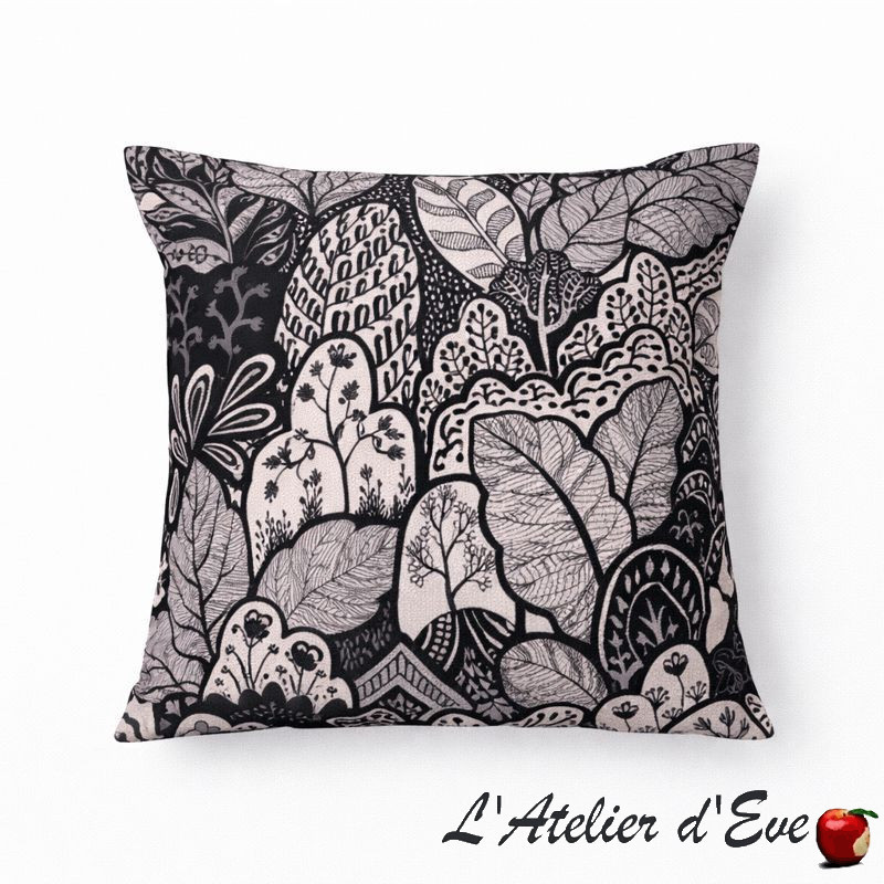 texture-tissu-coton-josephine-noir-creme-housse-de-coussin-sur-mesure
