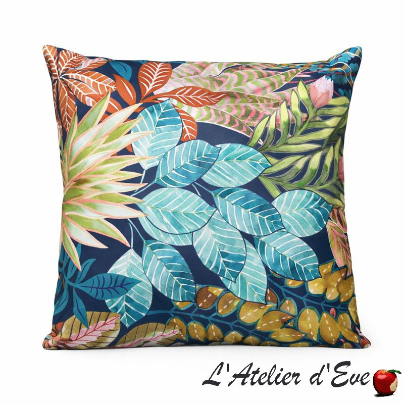 Blue Garden of Secrets cotton fabric cushion cover