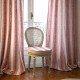 Rideaux-satin-de-coton-Rayures-Ornementales-framboise-crème-ameublement-Thevenon