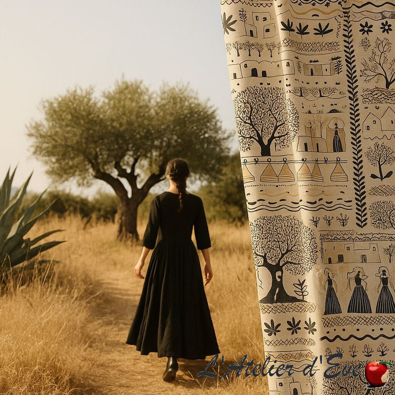 Toile-provençale-coton-Ibiza-naturel-ameublemen-et-sièges-Thevenon