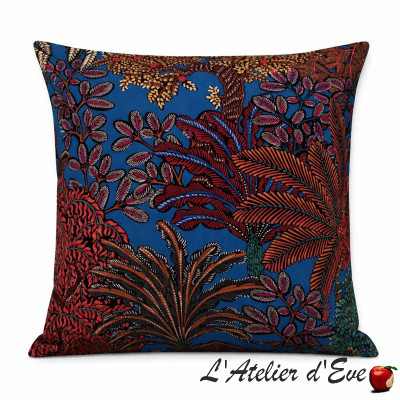 texture-tissu-majorelle-saumon-bleu-coton-housse-de-coussin-sur-mesure