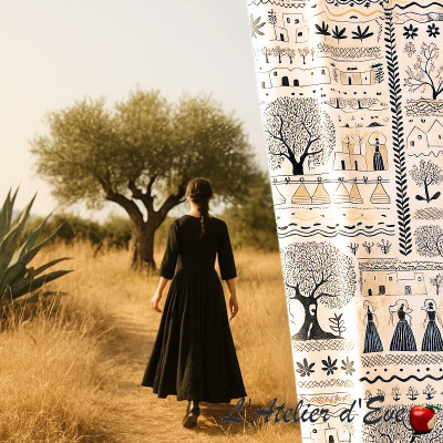 Provençal cotton canvas "Ibiza" Thevenon