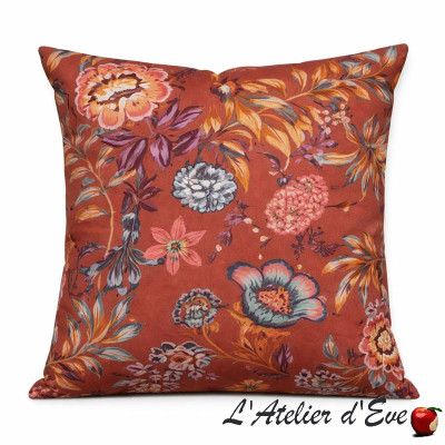 Housse de coussin tissu coton "Jacobine" Rose terra