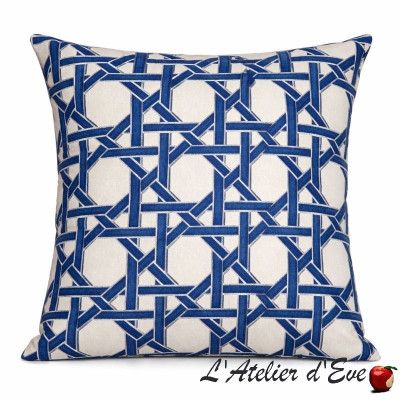 Blue Garden of Secrets cotton fabric cushion cover