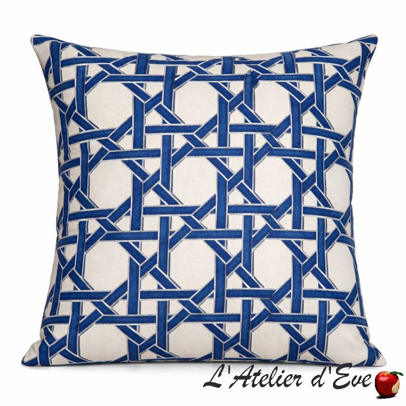 Blue Garden of Secrets cotton fabric cushion cover
