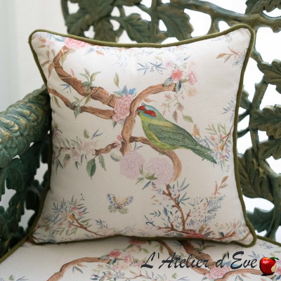 Blue Garden of Secrets cotton fabric cushion cover