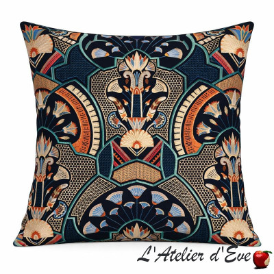 Blue Garden of Secrets cotton fabric cushion cover