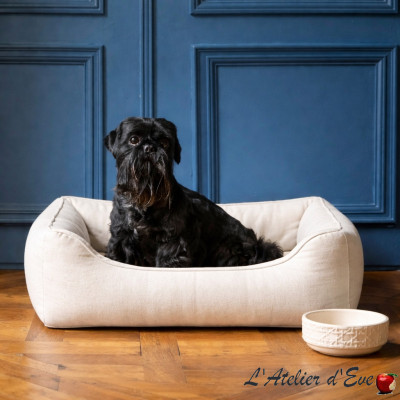 panier-chiens-chats-coton-lin-palomba-blanc-casse