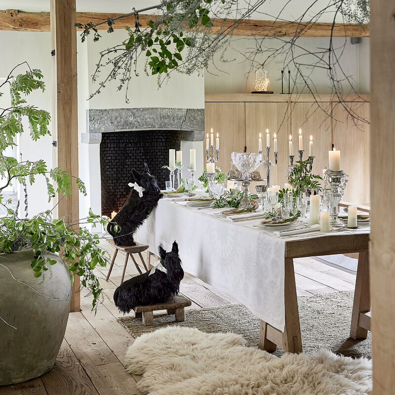 nappe blanche pour les fêtes de noël lumière d'étoile