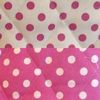 Pique a pois matelasse reversible blanc/fuchsia