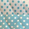 Pique a pois matelasse reversible blanc/turquoise