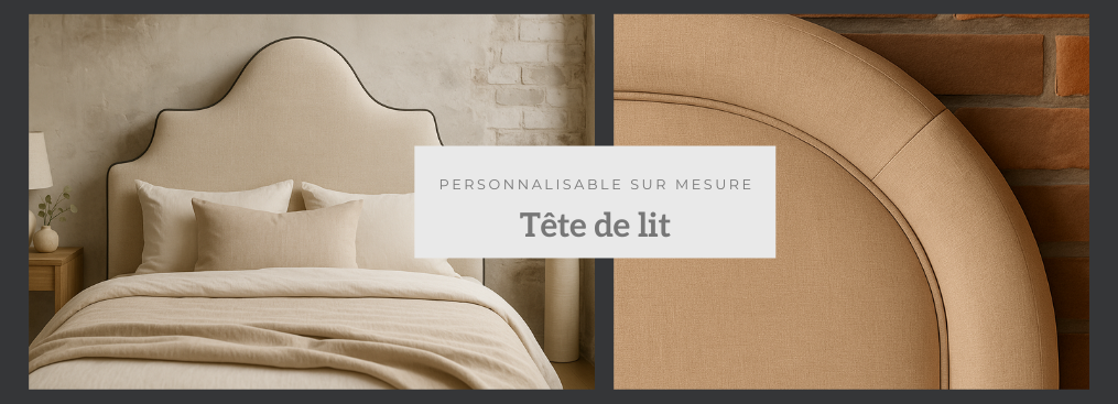 t&ecirc;te de lit personnalisable sur mesure